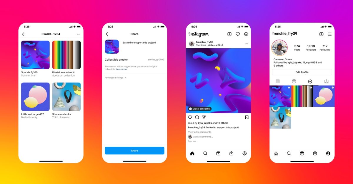 Instagram investing in NFT support with digital collectibles feature, available now for select creators - 9to5Mac