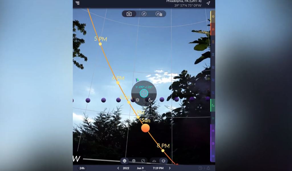 Ephemeris: Augmented Reality Moon, Sun Seeker iPhone App -