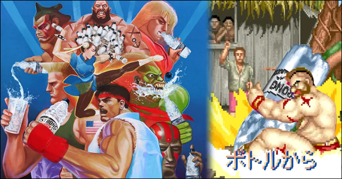 Sparkling water company launches Street Fighter 2 promotion with a funny music video and an augmented reality game
