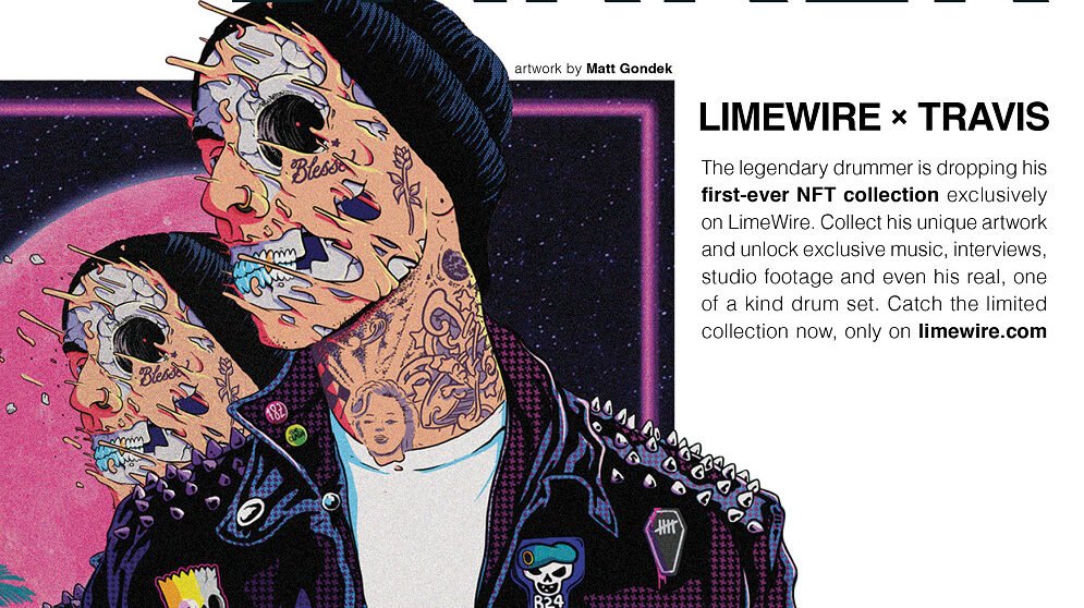 Travis Barker releases first NFT collection via LimeWire, as former file-sharing platform officially launches collectibles marketplace - Music Business Worldwide