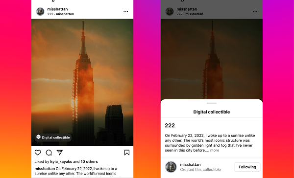 Instagram Expands NFT Display Options to More Than 100 Regions | Social Media Today