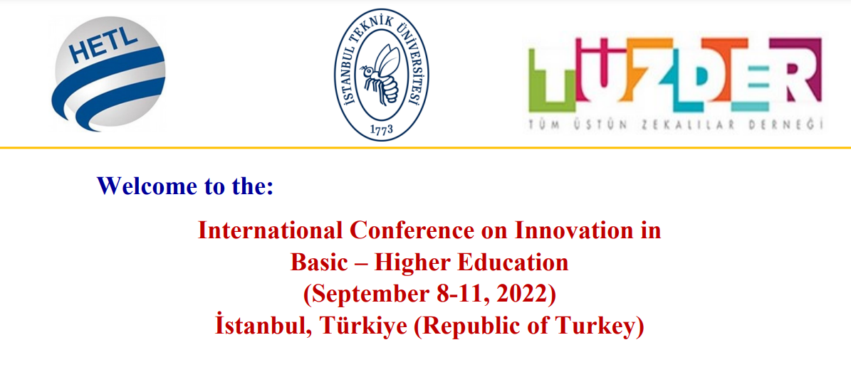 Dr. Jasmin (Bey) Cowin will present “The three pillars: Strategic Augmented Reality Digital Technologies (ARDT) Implementation” at the International Conference on Innovation in Basic – Higher Education, September 8-11, 2022 İstanbul, Türkiye (Republic of Turkey) – Dr. J's Education Blog