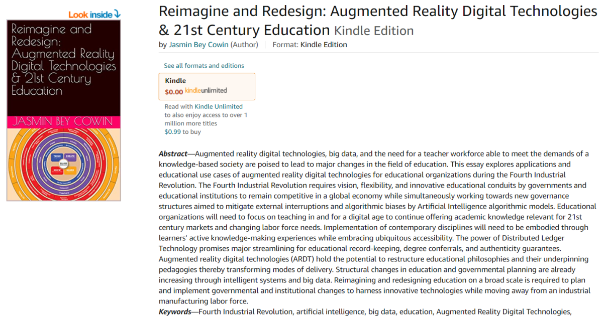 Reimagine and Redesign: Augmented Reality Digital Technologies & 21st Century Education by Jasmin (Bey) Cowin on Kindle Edition