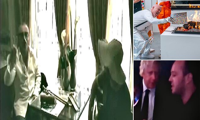 Footage of Damien Hirst smashing up busker's records at Claridge's will be turned into an NFT | Daily Mail Online