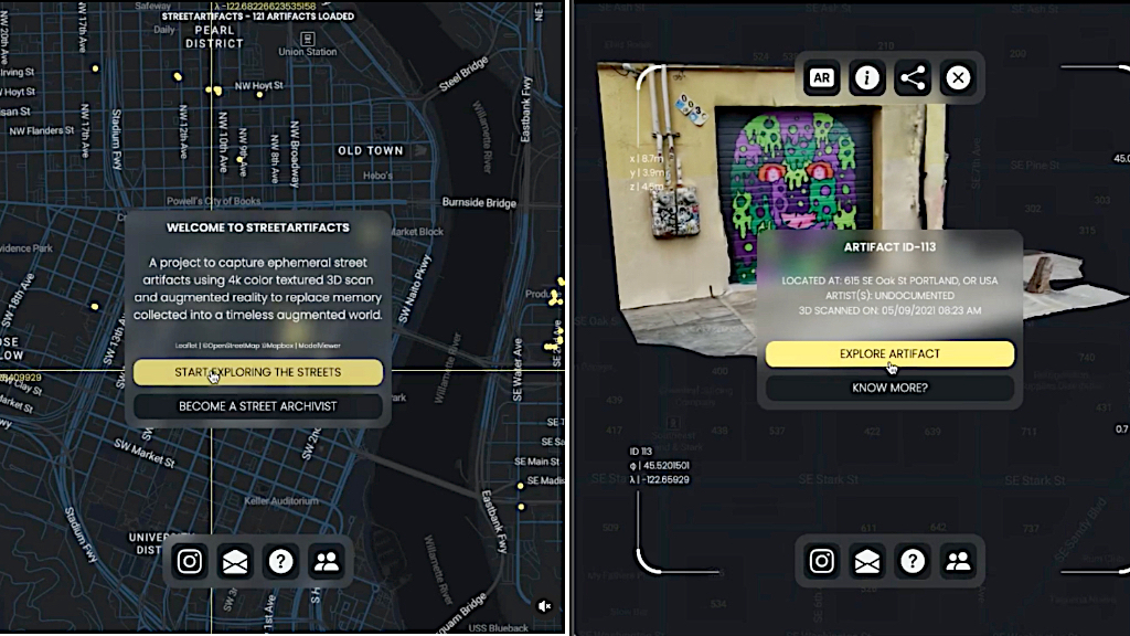 Street Artifact, An Interactive Map That Plots Urban Street Art in Augmented Reality