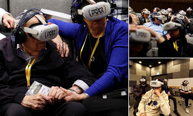 Holocaust survivor cries during virtual reality experience of Auschwitz deathcamp | Daily Mail Online