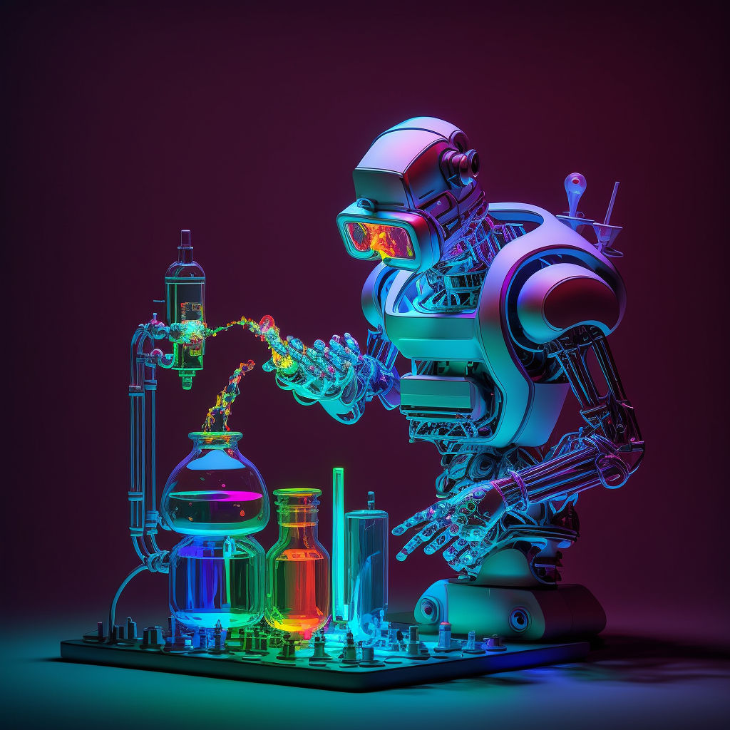 Mobile robotic chemist with artificial intelligence