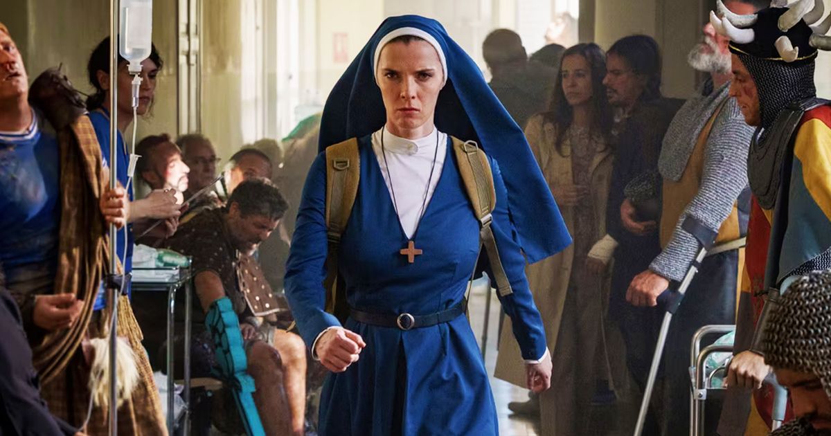 Mrs. Davis teaser trailer: Betty Gilpin takes on A.I. in Damon Lindelof Peacock series