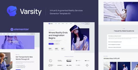 Varsity - Virtual & Augmented Reality Services Elementor Template Kit Review